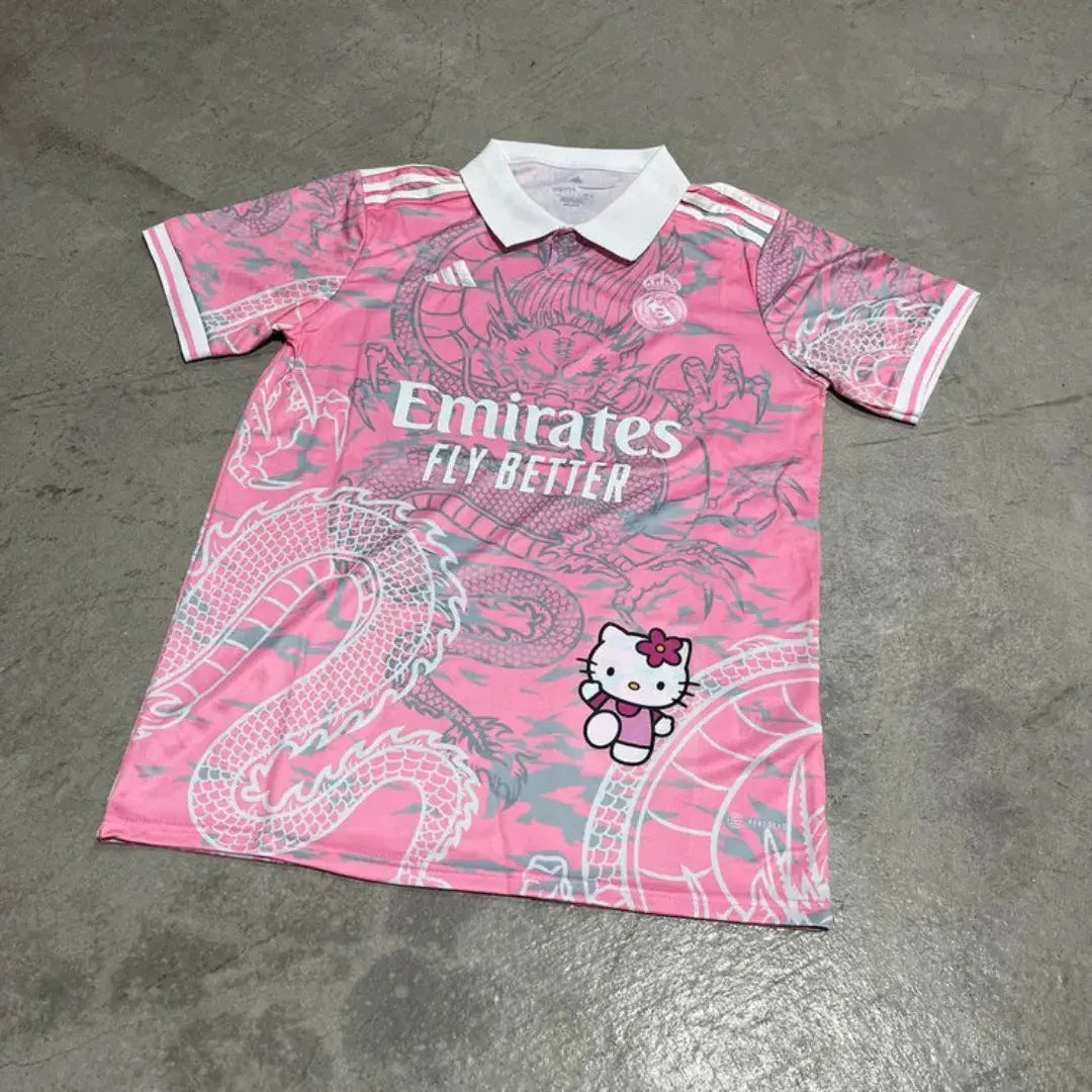 Camisa Real Madrid Hello Kitty | Edição Dragão Chinês rosa