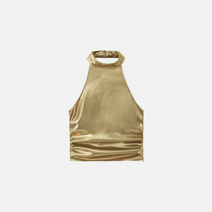 Top Dourado Glamour Verde